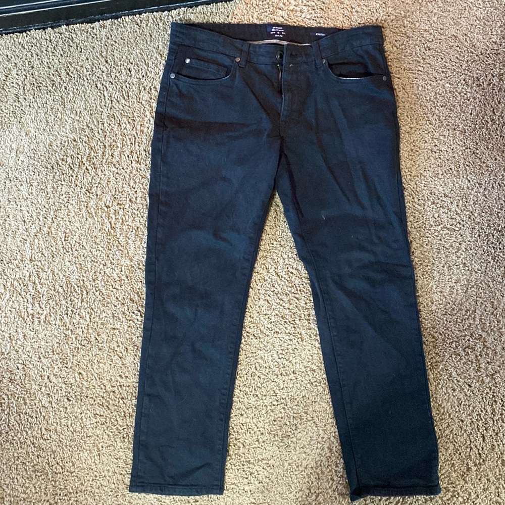 Black straight leg jeans